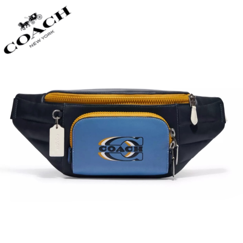 NWT COACH Track Belt Bag With Quilting And Coach Stamp‎ Leather
